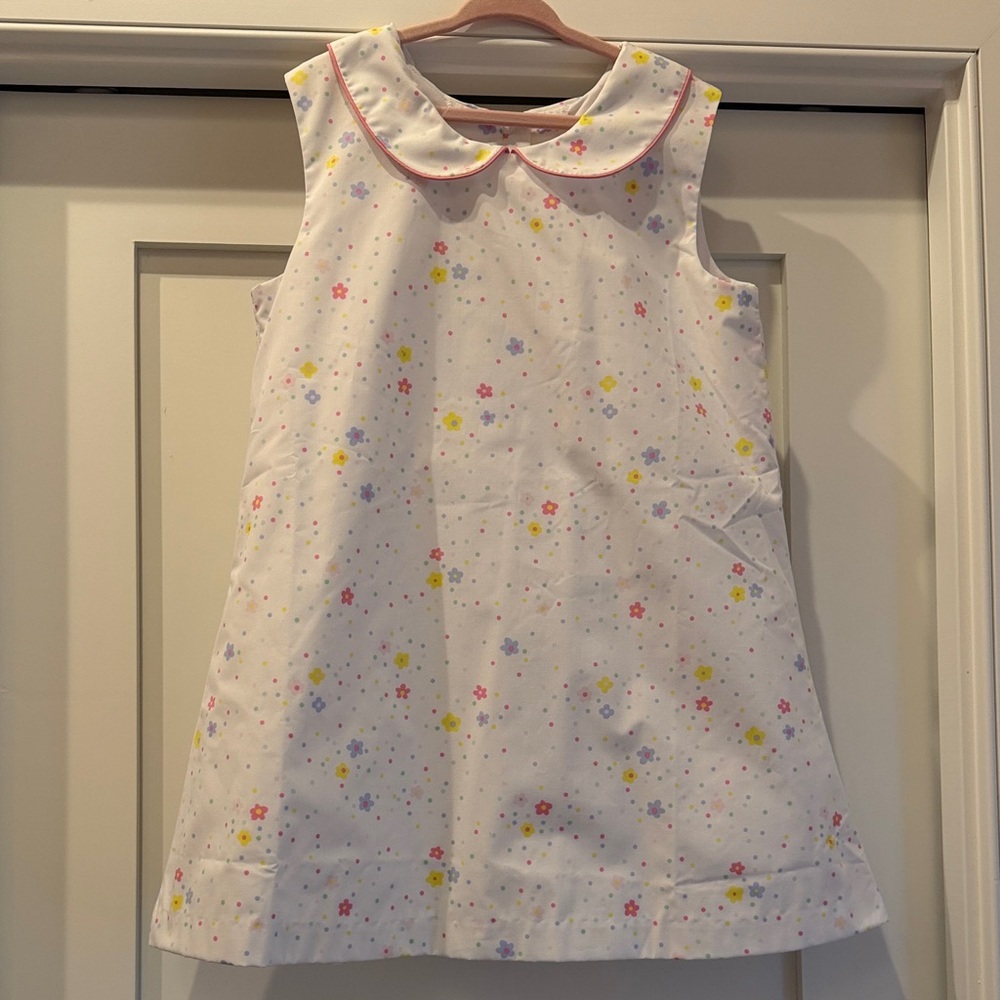 The Beaufort Bonnet Company White Dress with Pink, Yellow, Lavender Floral Print